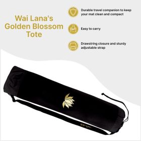 Gold Blossom Tote Black with Gold Lotus