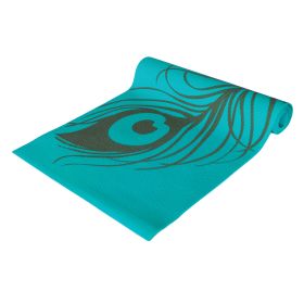 Peacock Feather Yoga & Pilates Mat - Aqua