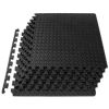 Exercise Puzzle Mat 1/2-in, Black, 24 Sq Ft - 6 Tiles