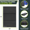 Tri-Fold Folding Exercise  Mat 6" x 4", Black