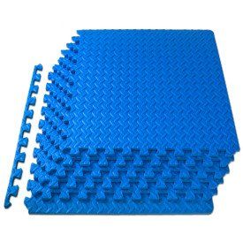 Exercise Puzzle Mat 1/2-in, Blue, 24 Sq Ft - 6 Tiles