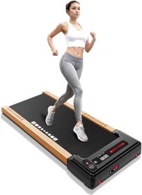 Wood Under Desk Treadmill, Walking Pad Treadmills for Home, Portable Treadmill with LED Display and Remote Control (Color: Wood)